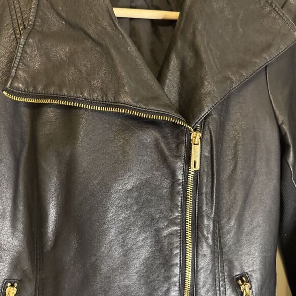 Kenneth Cole Reaction Faux Leather Full Zip Jacket Women’s Sz S Matte Brown - Picture 4 of 8